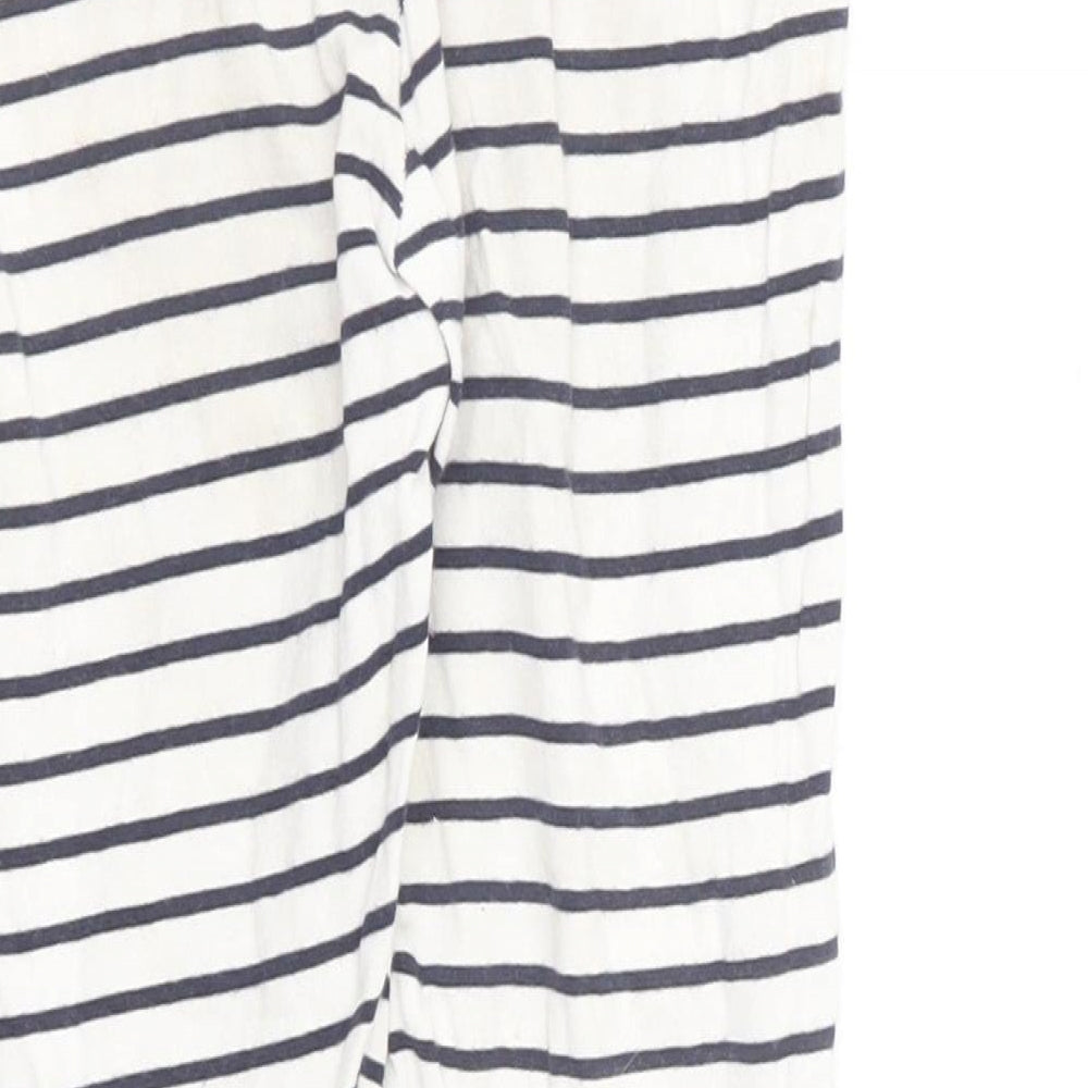F&F Girls Blue Striped Cotton Jogger Trousers Size 4-5 Years Regular Pullover