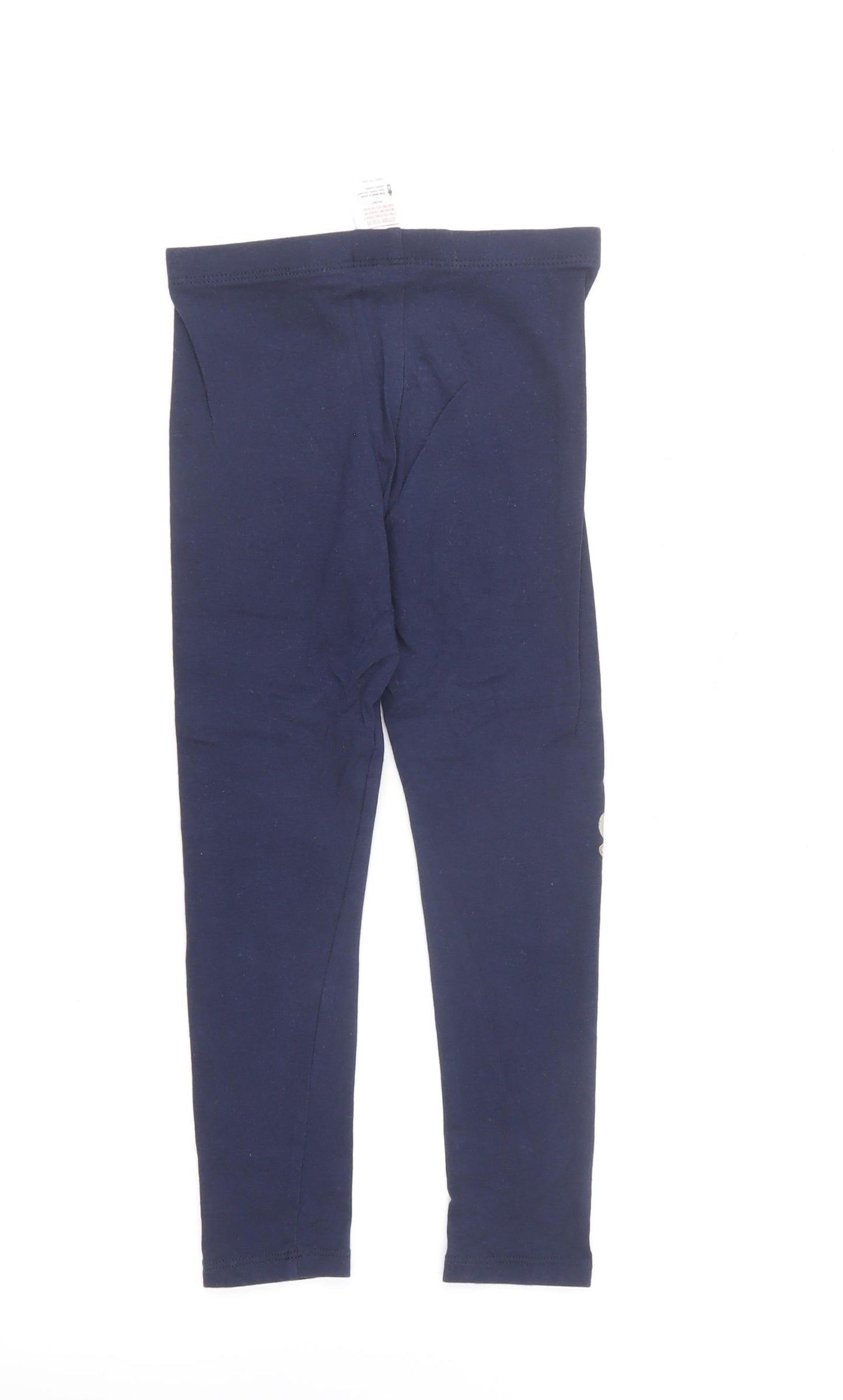 F&F Girls Blue Cotton Jogger Trousers Size 5-6 Years Regular Pullover - Reindeer