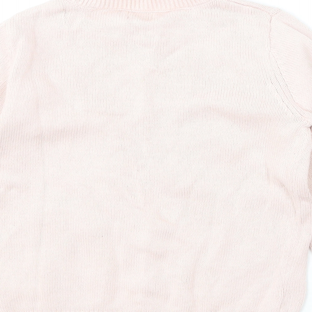 F&F Girls Pink Round Neck Cotton Pullover Jumper Size 5-6 Years Pullover - Unicorn