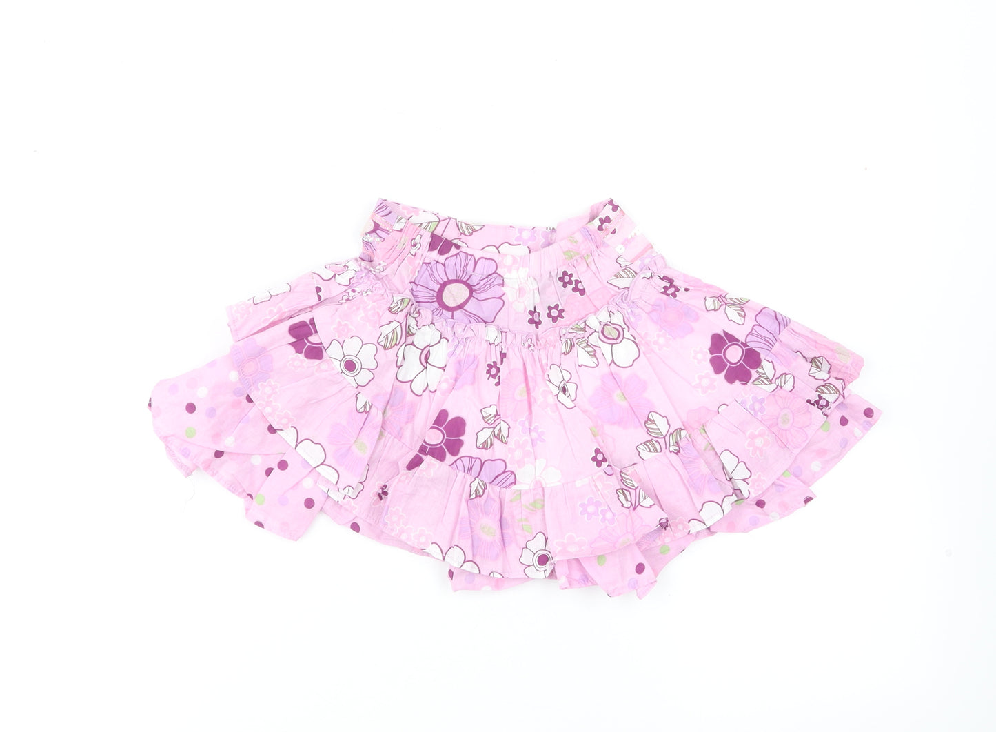 Dunnes Stores Girls Purple Floral Cotton Tutu Skirt Size 18-24 Months Pull On