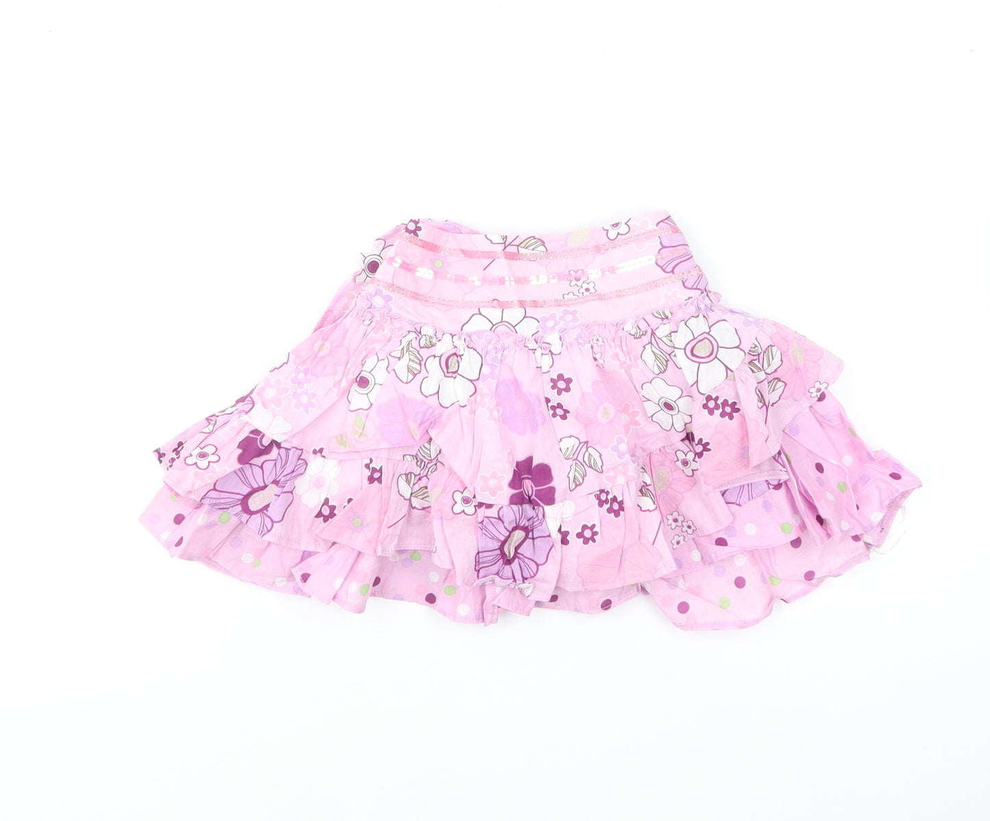 Dunnes Stores Girls Purple Floral Cotton Tutu Skirt Size 18-24 Months Pull On