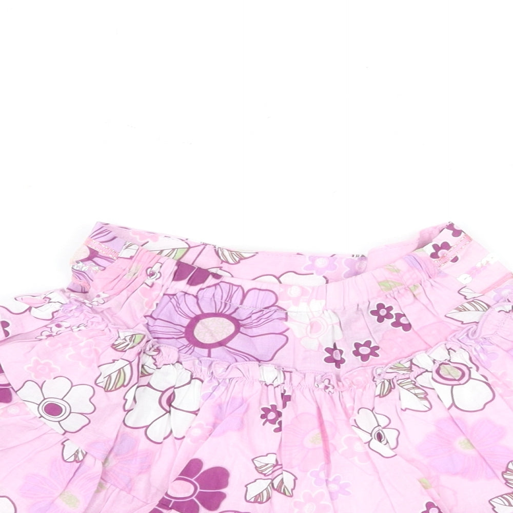 Dunnes Stores Girls Purple Floral Cotton Tutu Skirt Size 18-24 Months Pull On