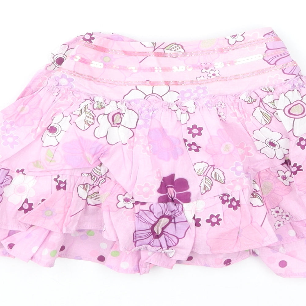 Dunnes Stores Girls Purple Floral Cotton Tutu Skirt Size 18-24 Months Pull On
