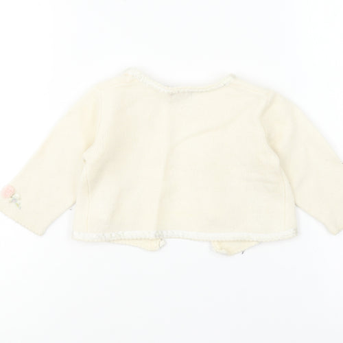 Monsoon Girls Ivory Acrylic Cardigan Jumper Size 12-18 Months Button