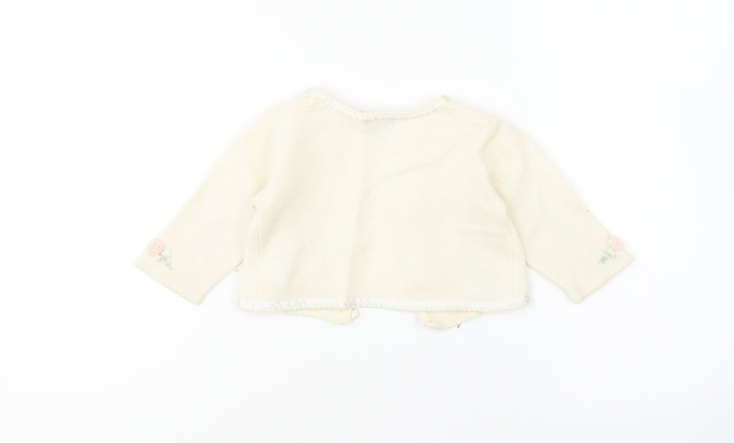 Monsoon Girls Ivory Acrylic Cardigan Jumper Size 12-18 Months Button
