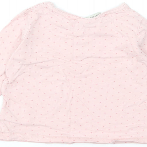 NEXT Girls Pink Polka Dot Cotton Basic T-Shirt Size 12-18 Months Round Neck Pullover