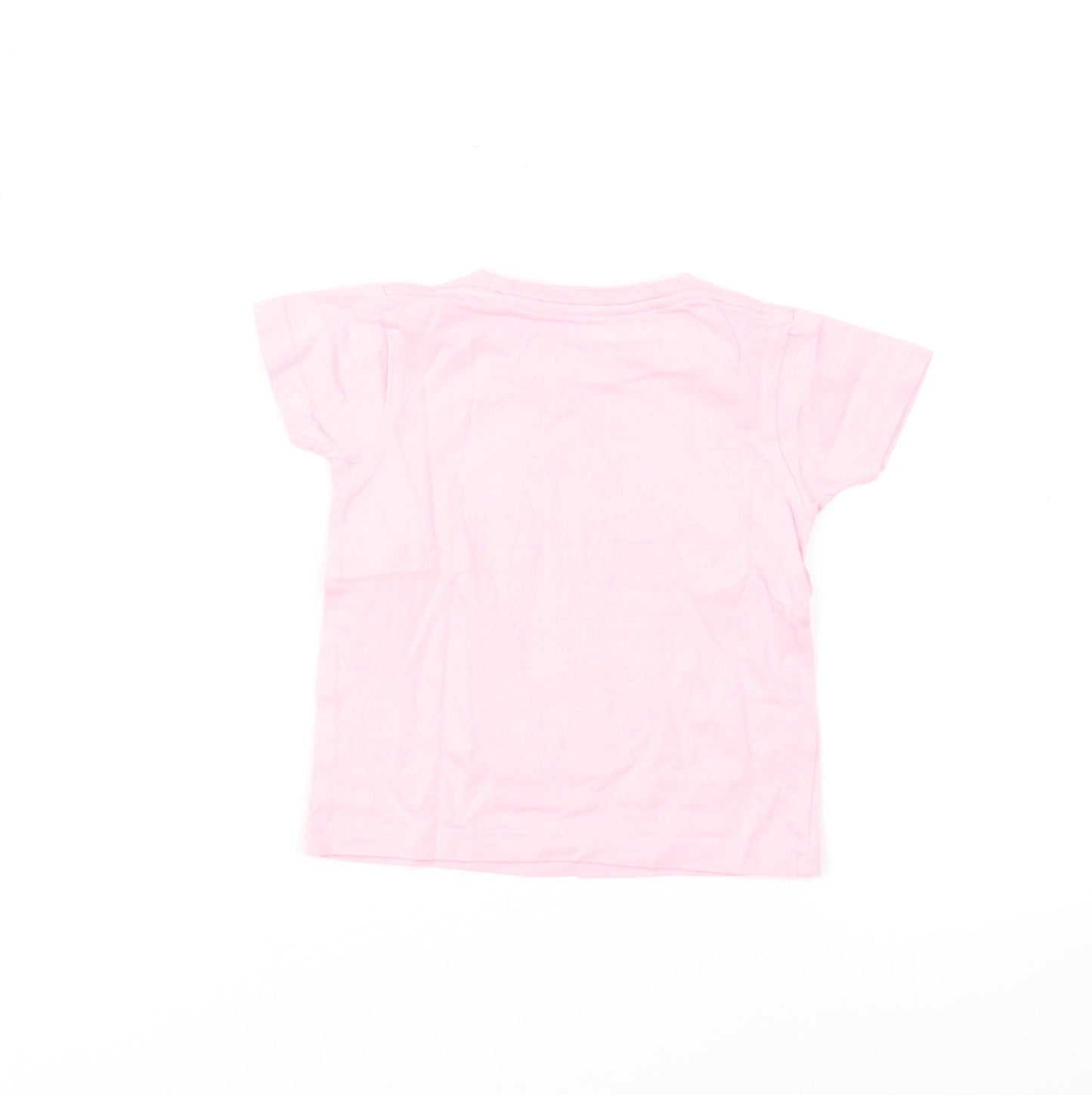 Sabine P Moser Girls Pink Cotton Basic T-Shirt Size 12-18 Months Round Neck Pullover - Dubai Camel