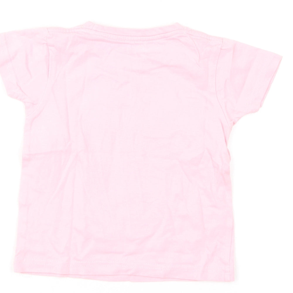 Sabine P Moser Girls Pink Cotton Basic T-Shirt Size 12-18 Months Round Neck Pullover - Dubai Camel