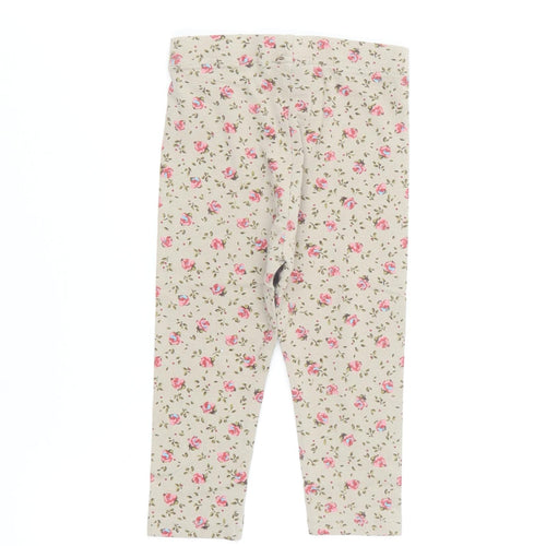 NEXT Girls Multicoloured Floral Cotton Jogger Leggings Size 12-18 Months Pullover