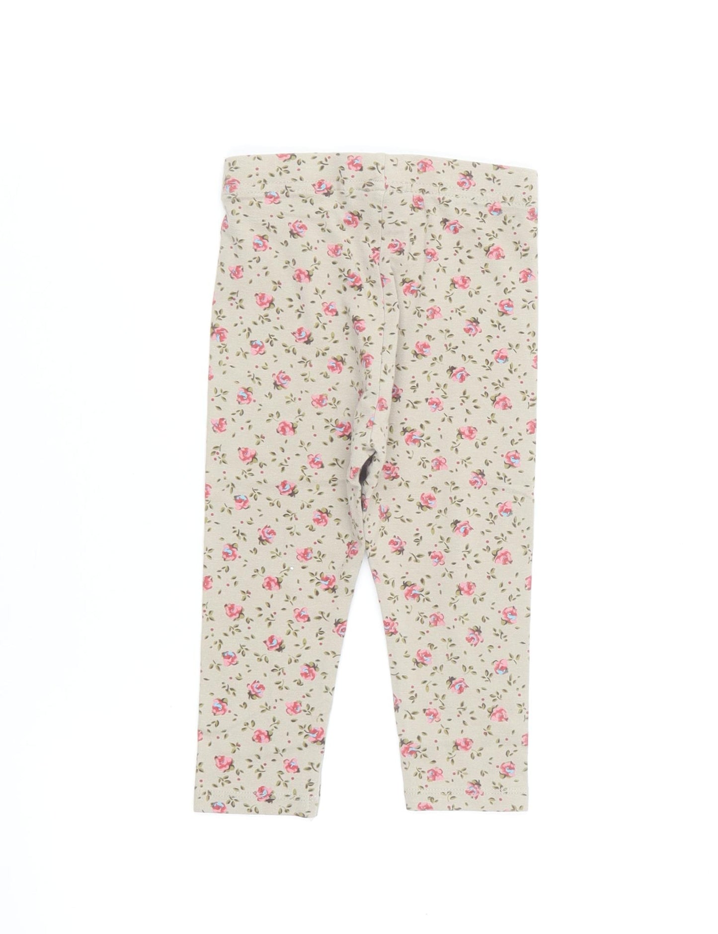 NEXT Girls Multicoloured Floral Cotton Jogger Leggings Size 12-18 Months Pullover