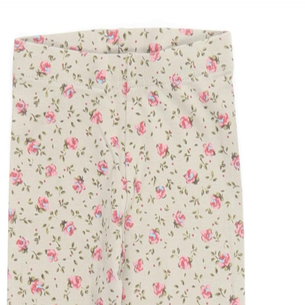 NEXT Girls Multicoloured Floral Cotton Jogger Leggings Size 12-18 Months Pullover