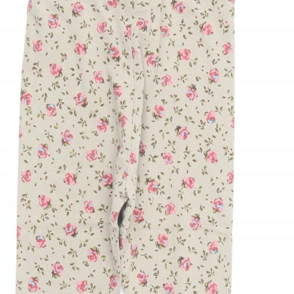 NEXT Girls Multicoloured Floral Cotton Jogger Leggings Size 12-18 Months Pullover