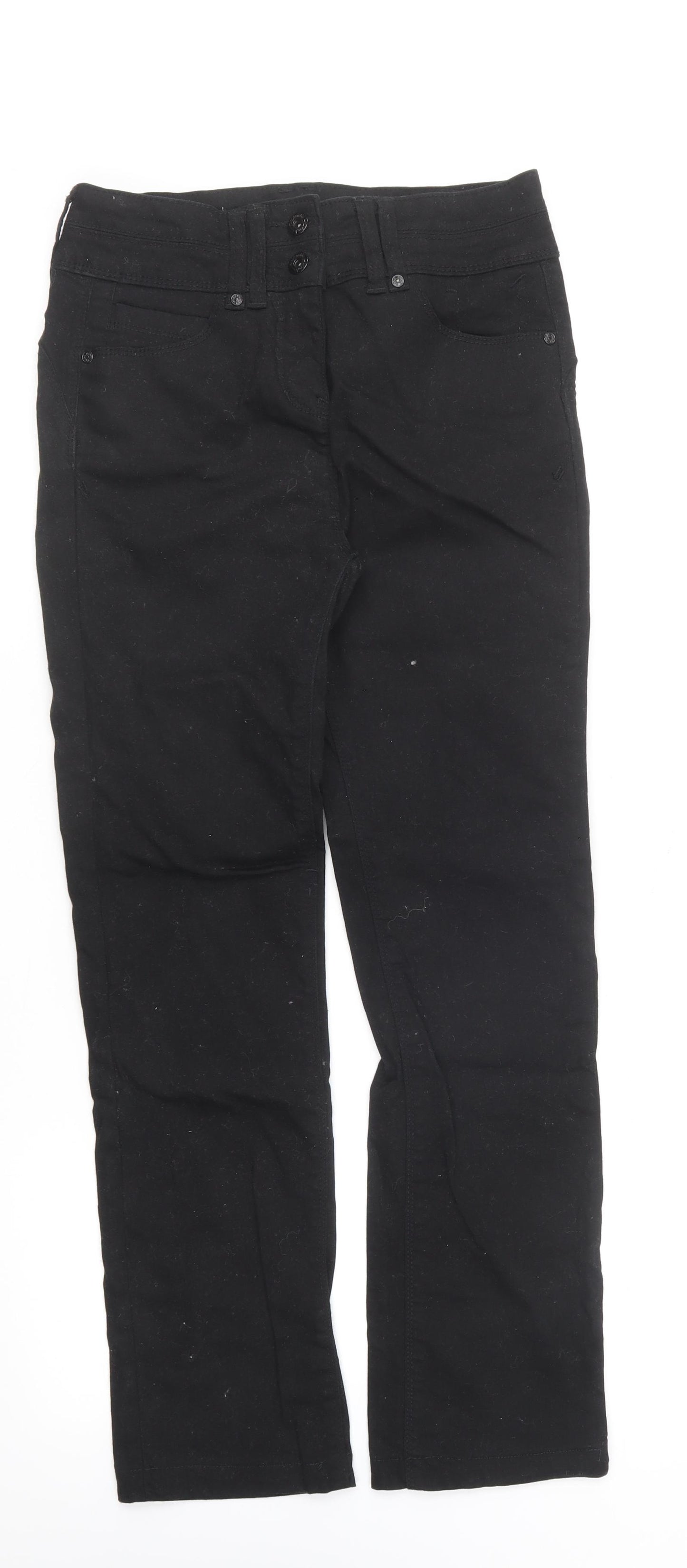 NEXT Womens Black Cotton Skinny Jeans Size 8 L27 in Regular Button