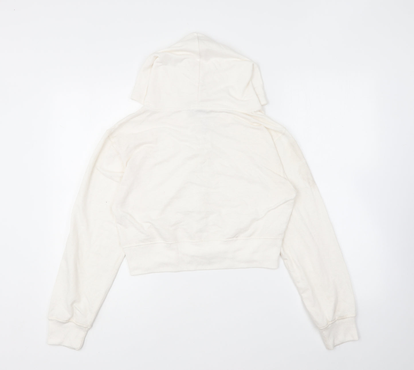 Malaika Girls Ivory Cotton Full Zip Hoodie Size L Zip - Cropped