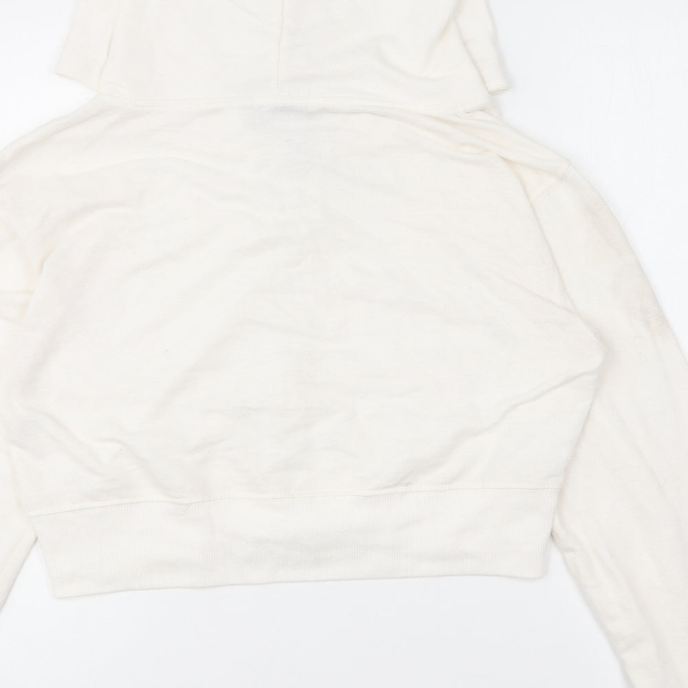 Malaika Girls Ivory Cotton Full Zip Hoodie Size L Zip - Cropped