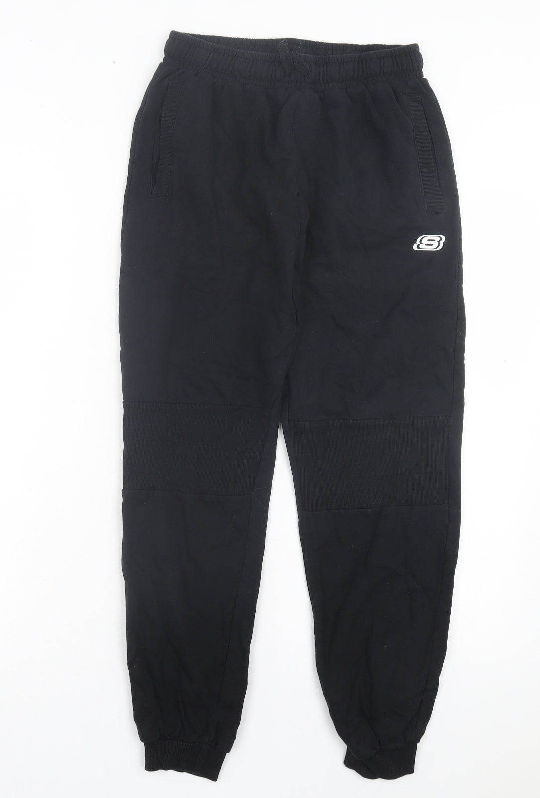 Sketchers Boys Black Cotton Jogger Trousers Size 12-13 Years Regular Tie