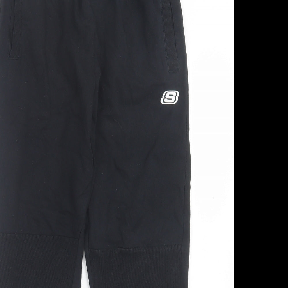 Sketchers Boys Black Cotton Jogger Trousers Size 12-13 Years Regular Tie
