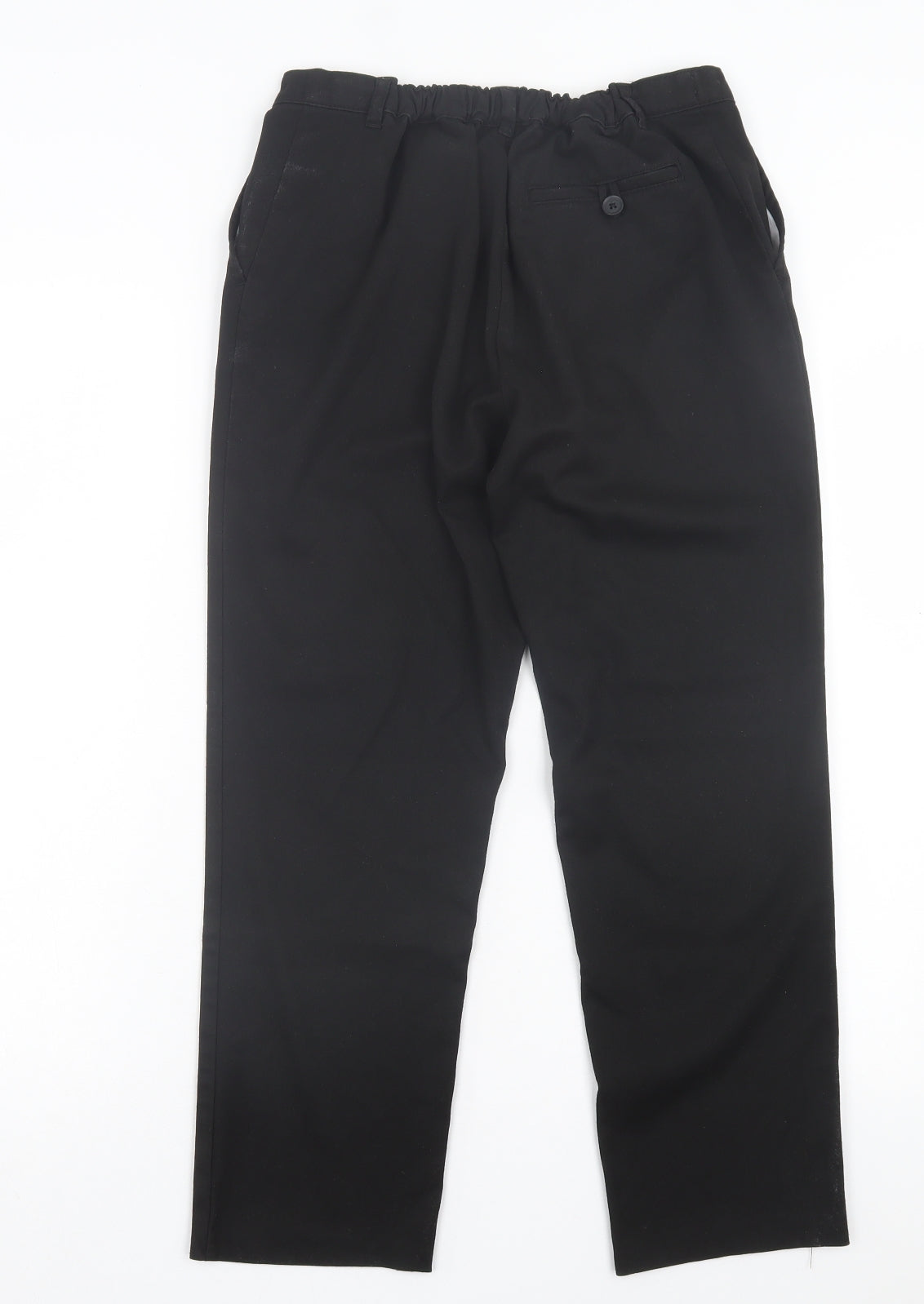 George Boys Black Polyester Chino Trousers Size 16 Years Regular Hook & Eye - School Wear