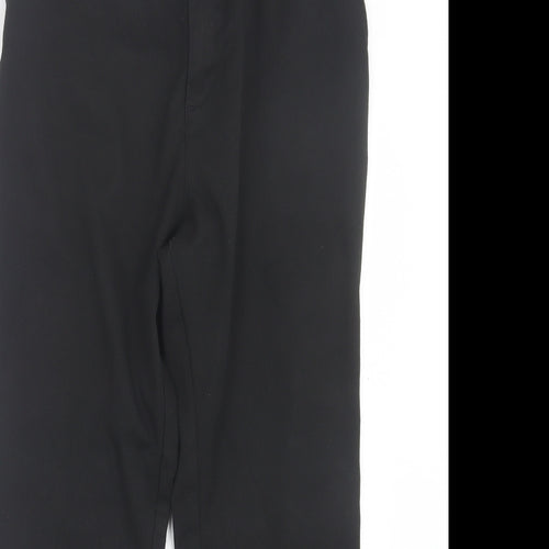 George Boys Black Polyester Chino Trousers Size 16 Years Regular Hook & Eye - School Wear