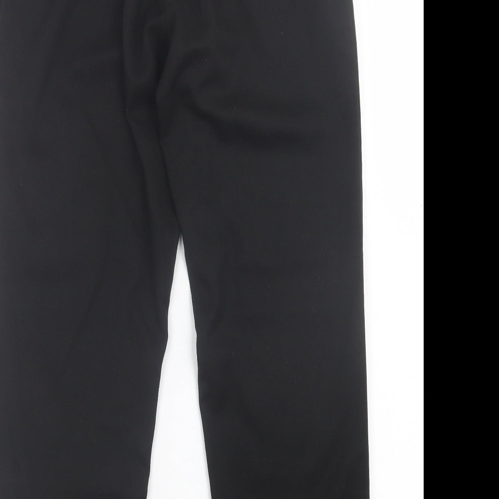 George Boys Black Polyester Chino Trousers Size 16 Years Regular Hook & Eye - School Wear