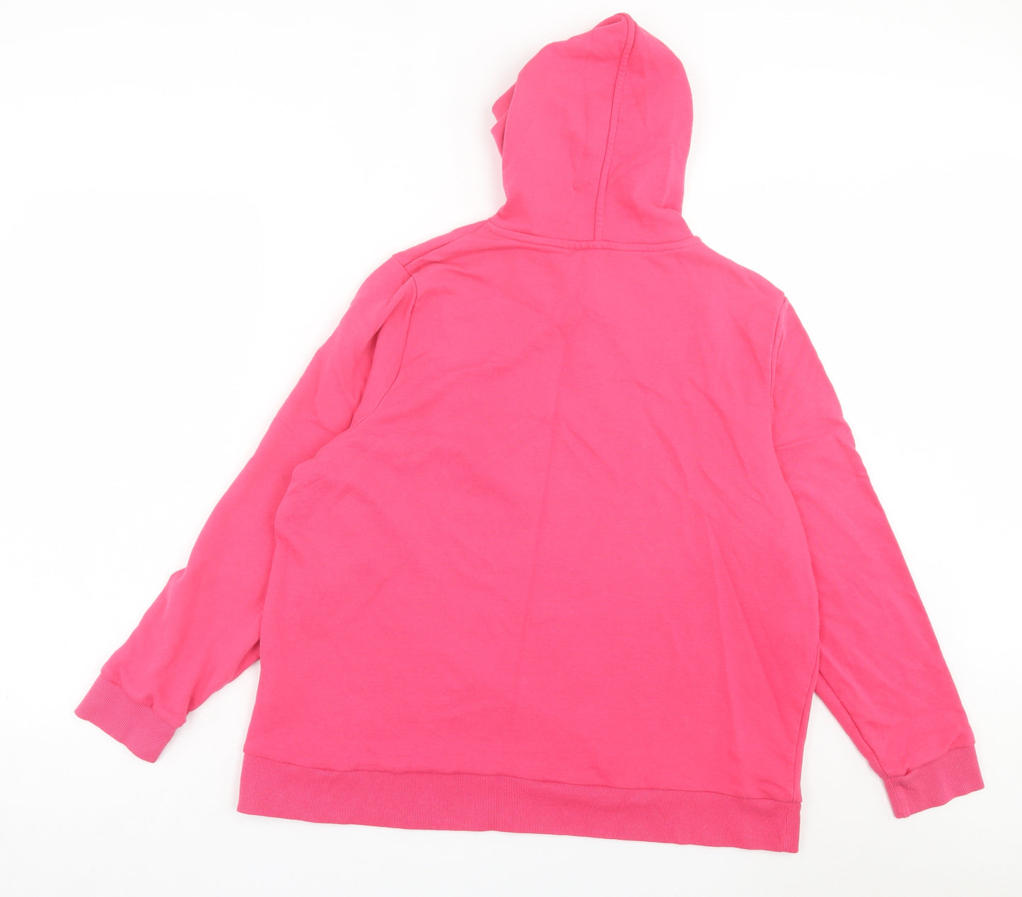 Marks and Spencer Womens Pink Cotton Pullover Hoodie Size 20 Pullover