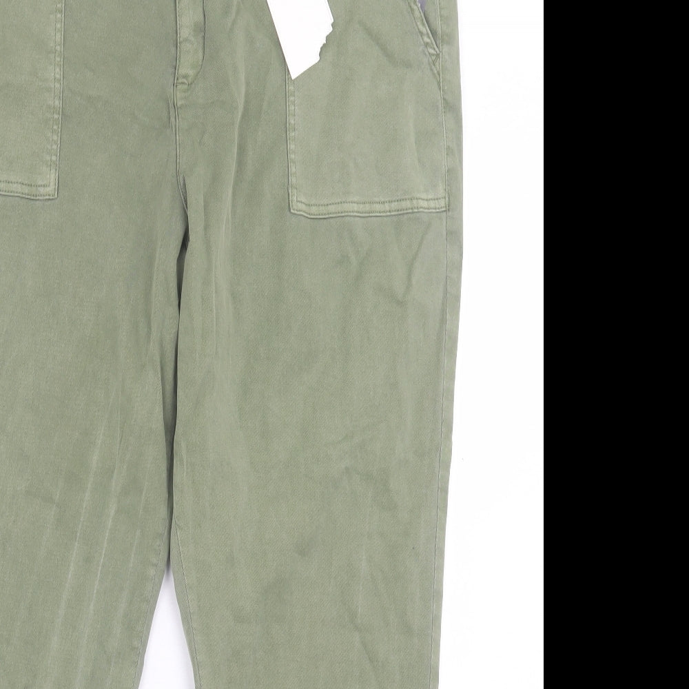 F&F Womens Green Cotton Skinny Jeans Size 20 L27 in Regular Button