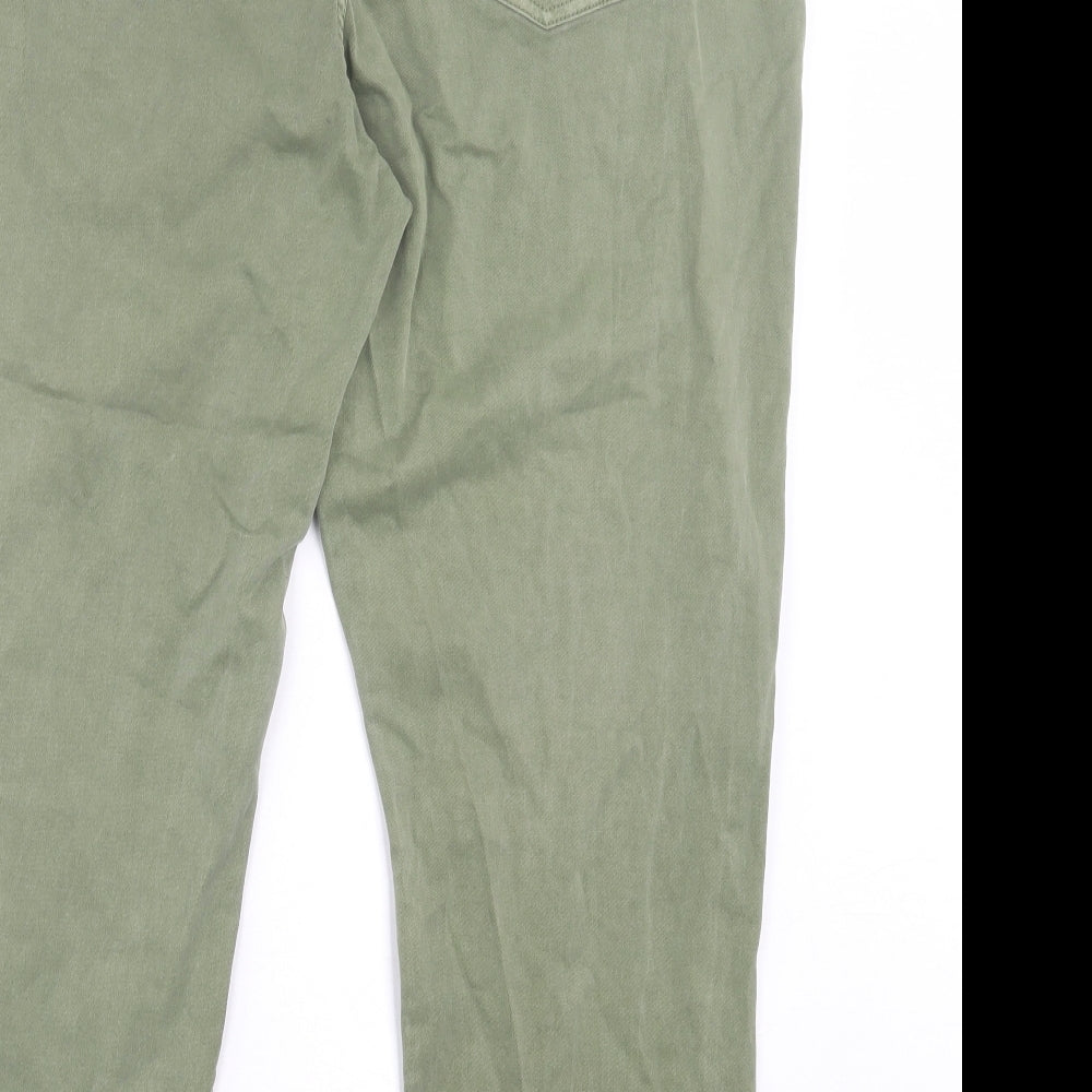 F&F Womens Green Cotton Skinny Jeans Size 20 L27 in Regular Button