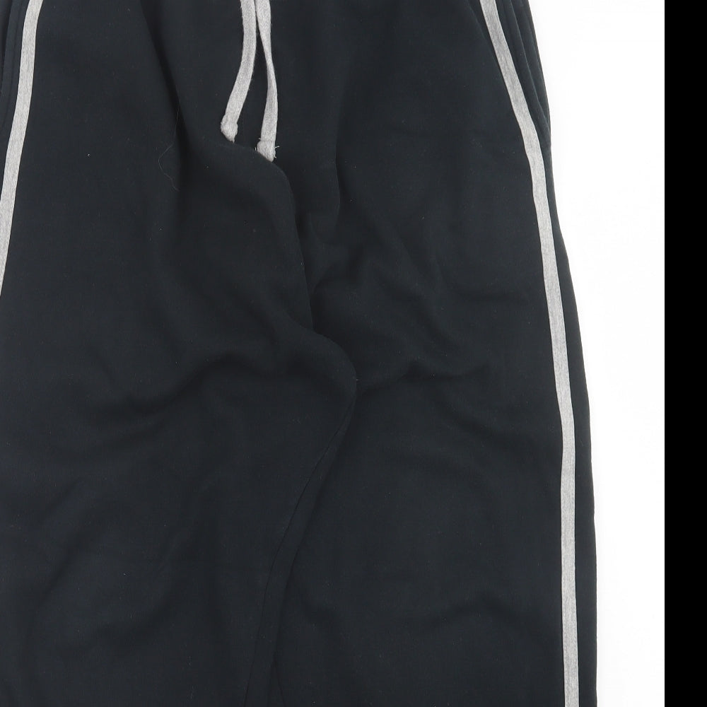 George Mens Black Striped Cotton Jogger Trousers Size XL L29 in Regular Drawstring - Grey Stripe