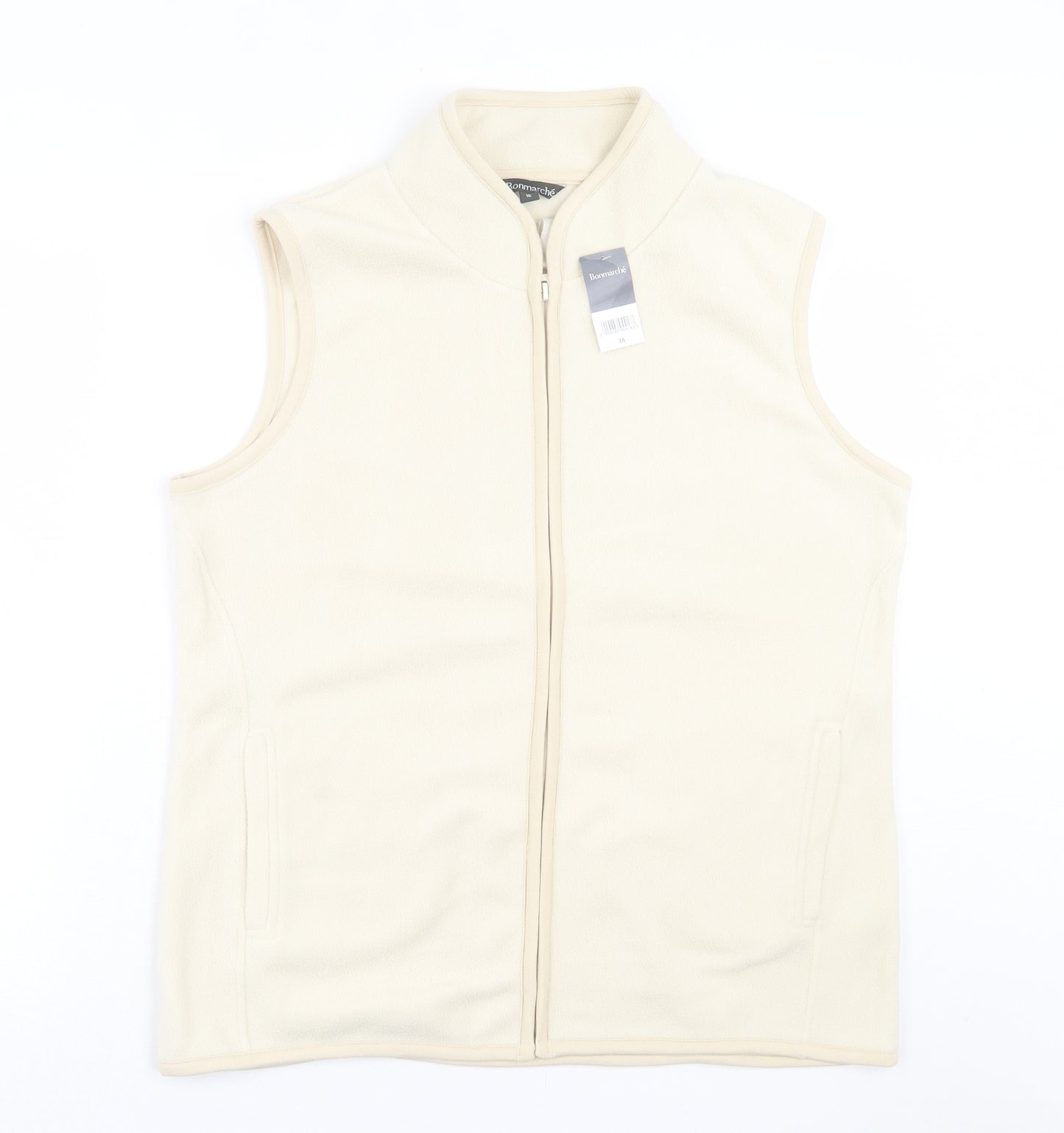 Bonmarché Womens Ivory Gilet Jacket Size 16 Zip