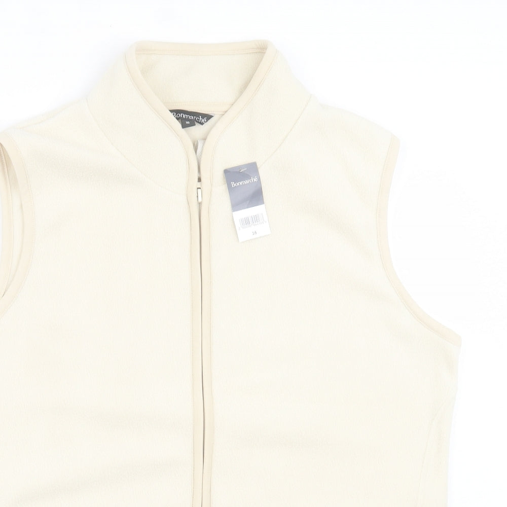 Bonmarché Womens Ivory Gilet Jacket Size 16 Zip