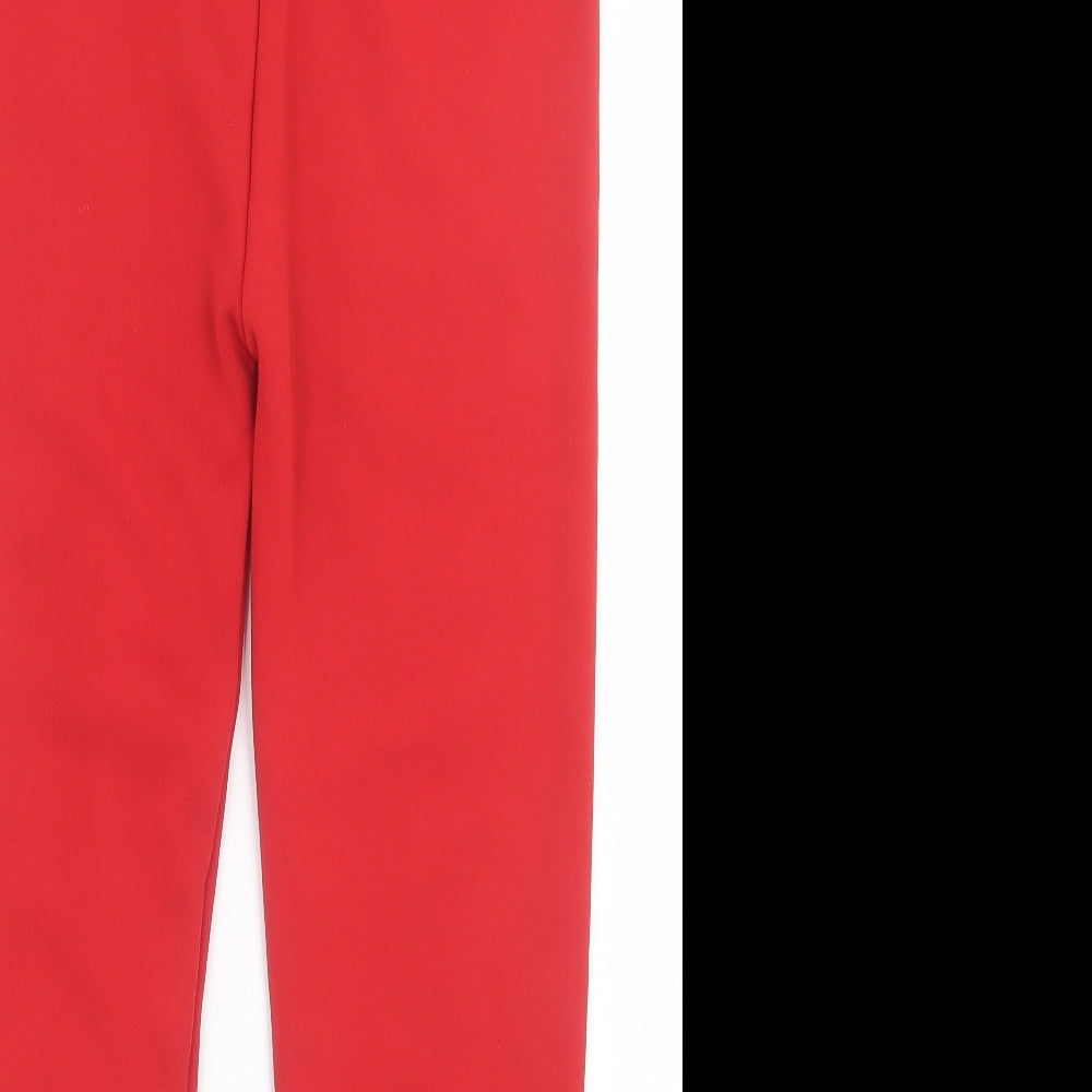 Preworn Womens Red Polyester Jogger Trousers Size 30 in L28 in Regular - Fleece lined