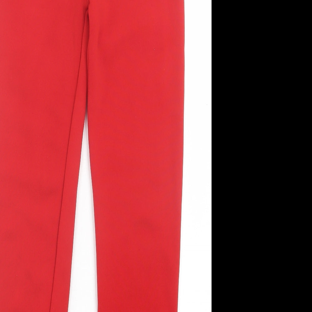 Preworn Womens Red Polyester Jogger Trousers Size 30 in L28 in Regular - Fleece lined