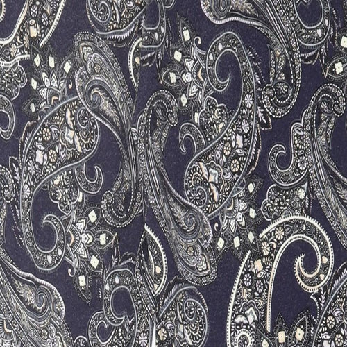 Oasis Womens Blue Paisley Viscose Cropped Trousers Size L L25 in Regular - Pull On