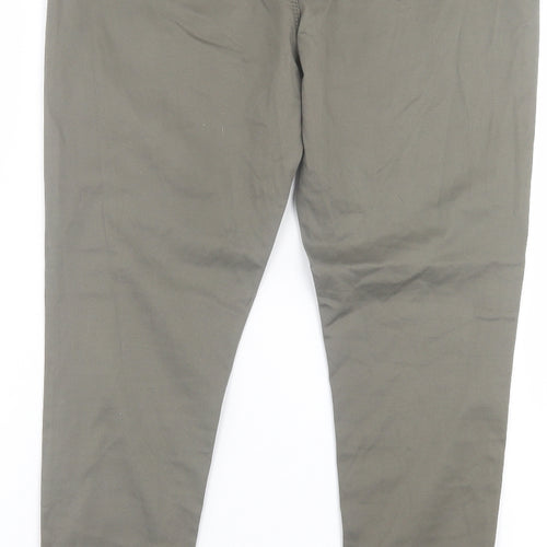 Denim & Co. Womens Green Cotton Skinny Jeans Size 14 L29 in Regular Button - Khaki Green