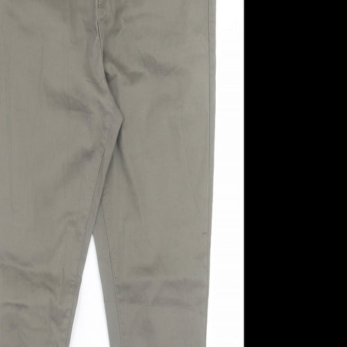 Denim & Co. Womens Green Cotton Skinny Jeans Size 14 L29 in Regular Button - Khaki Green