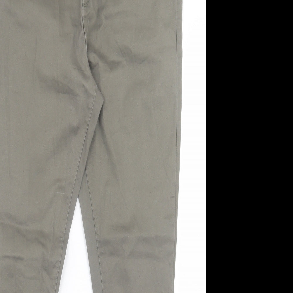 Denim & Co. Womens Green Cotton Skinny Jeans Size 14 L29 in Regular Button - Khaki Green