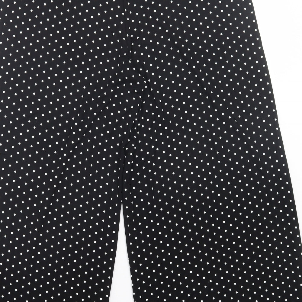 Roman Womens Black Polka Dot Viscose Trousers Size 14 L25 in Regular - Cropped