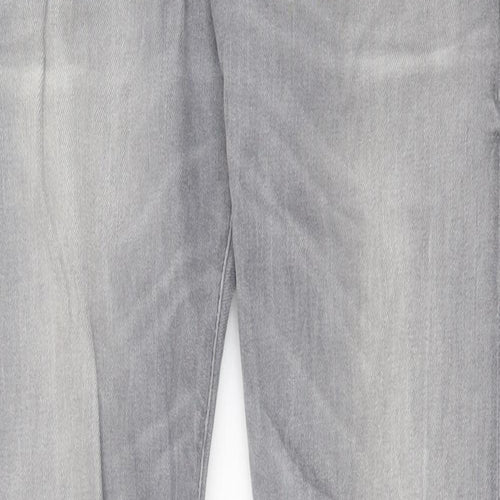 Scotch & Soda Mens Grey Cotton Straight Jeans Size 32 in L32 in Regular Button
