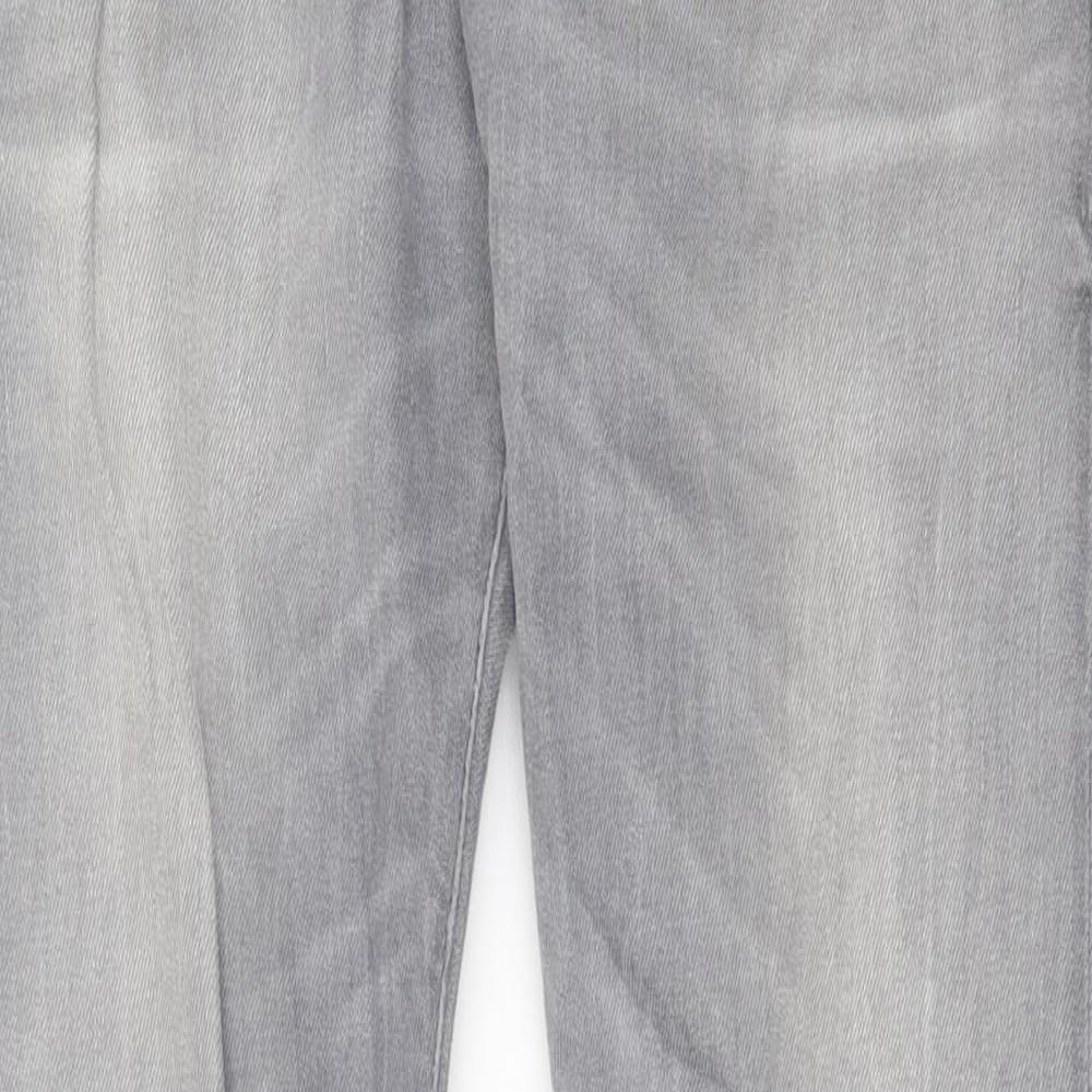 Scotch & Soda Mens Grey Cotton Straight Jeans Size 32 in L32 in Regular Button