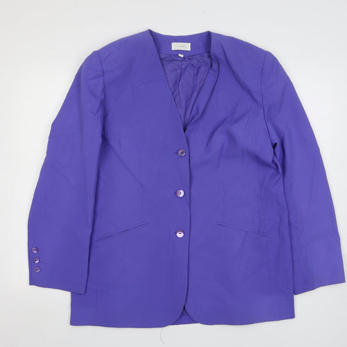 Classics Womens Purple Nylon Jacket Suit Jacket Size 16