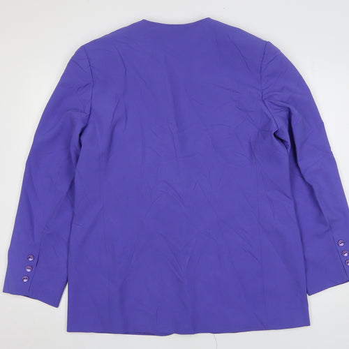 Classics Womens Purple Nylon Jacket Suit Jacket Size 16