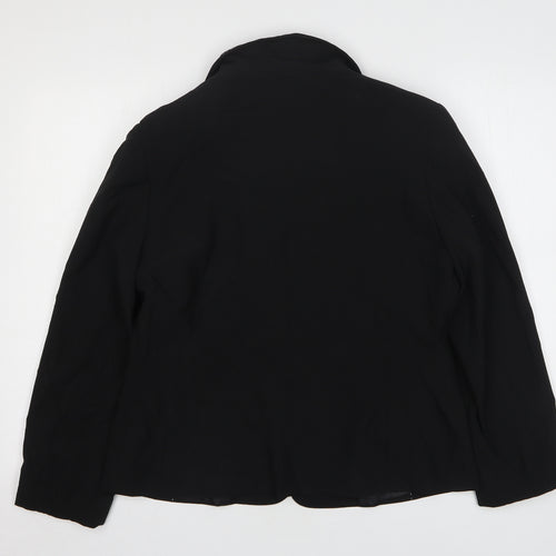 YFN Womens Black Polyester Jacket Blazer Size 16