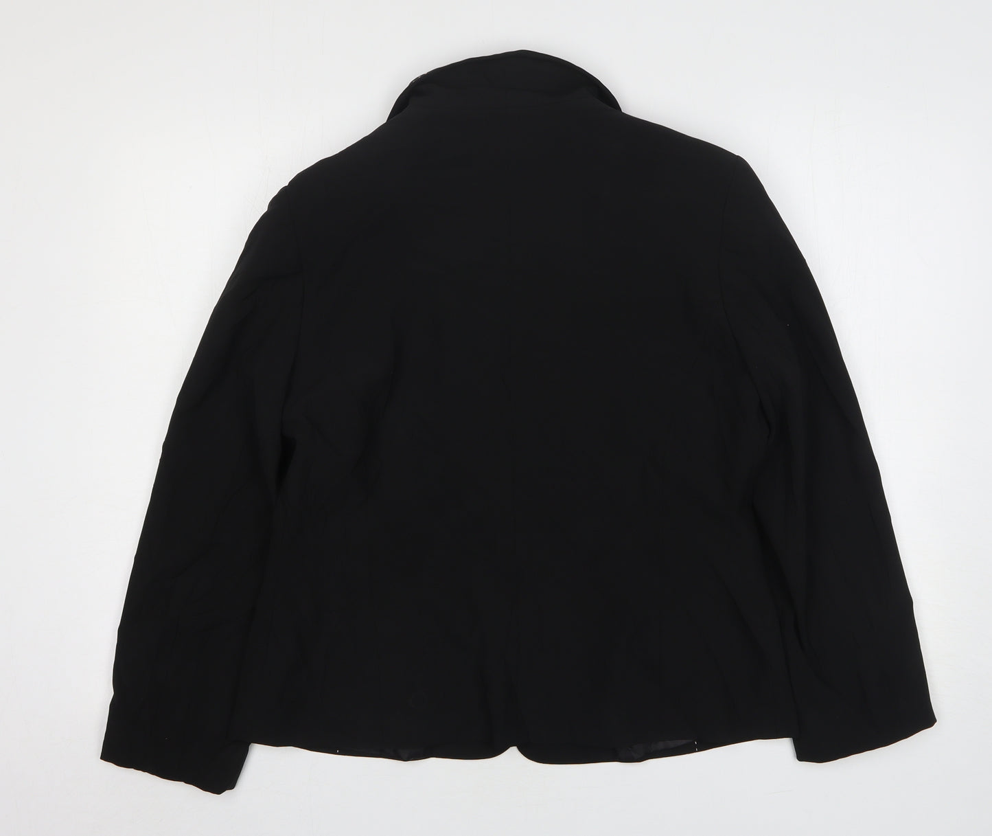 YFN Womens Black Polyester Jacket Blazer Size 16