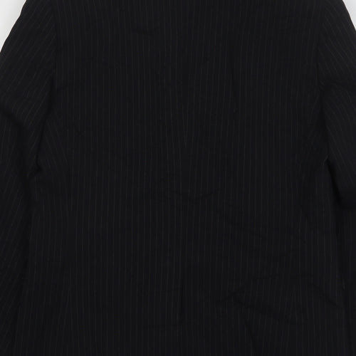 Butler and Webb Mens Black Striped Polyester Jacket Suit Jacket Size 40