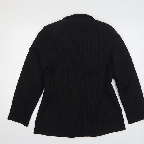 Atmosphere Womens Black Striped Polyester Jacket Suit Jacket Size 12