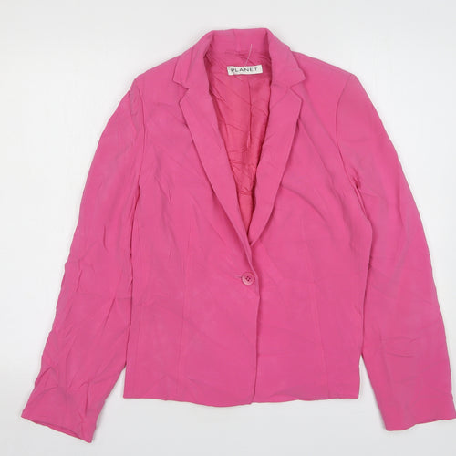 Planet Womens Pink Triacetate Jacket Suit Jacket Size 10