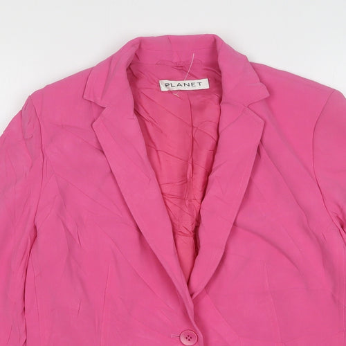 Planet Womens Pink Triacetate Jacket Suit Jacket Size 10