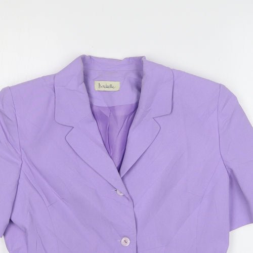 Isabelle Womens Purple Polyester Jacket Suit Jacket Size 12