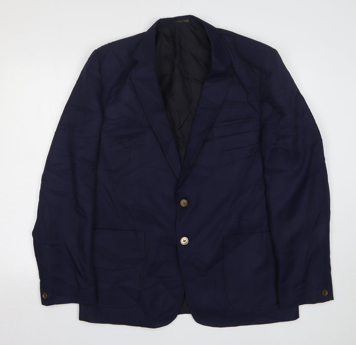 Vineclose Mens Blue Polyester Jacket Suit Jacket Size 44