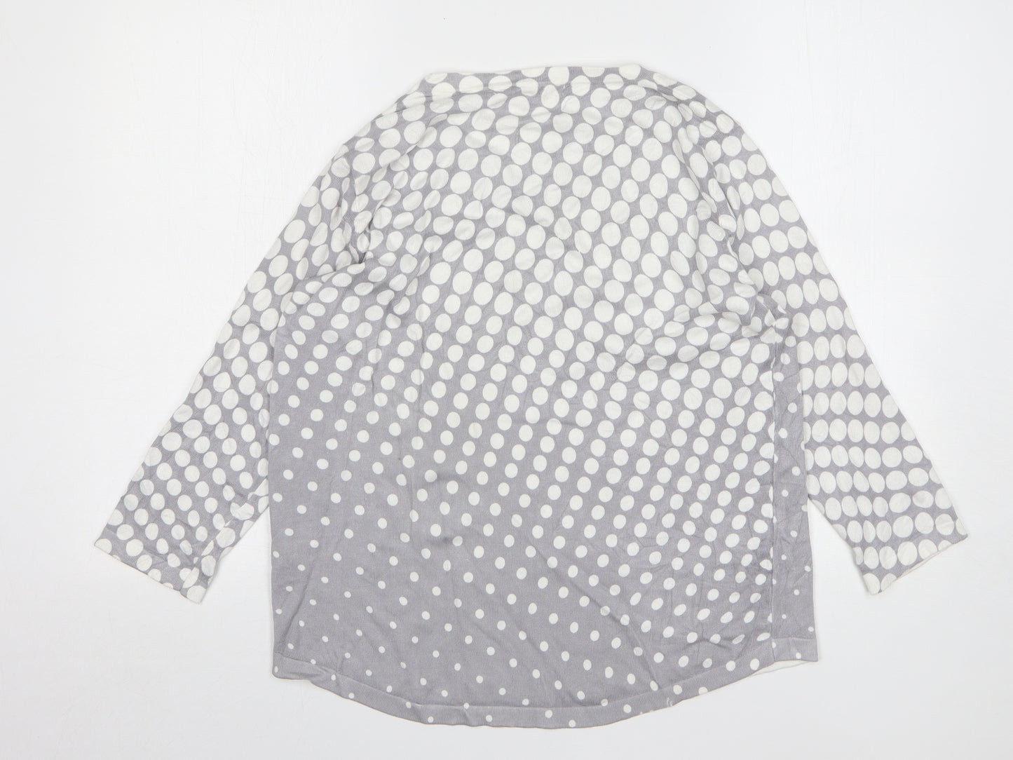 Noni B Womens Grey Round Neck Polka Dot Viscose Pullover Jumper Size M